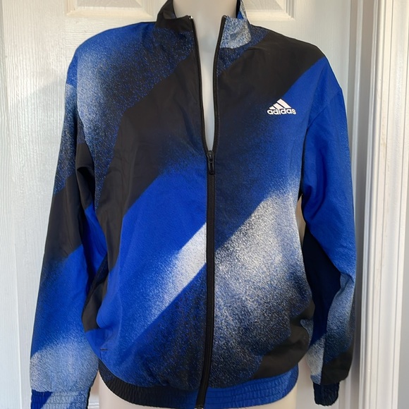 ADIDAS UNLEASH THE CONFIDENCE WOVEN JACKET TRACK TOP ROYAL BLUE & BLACK SIZE XS - Picture 5 of 16